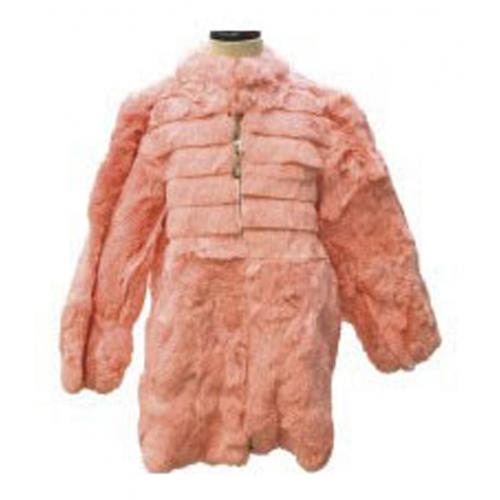 Winter Fur Kids' Pink Genuine Rex Rabbit Stroller K08Q01PK.