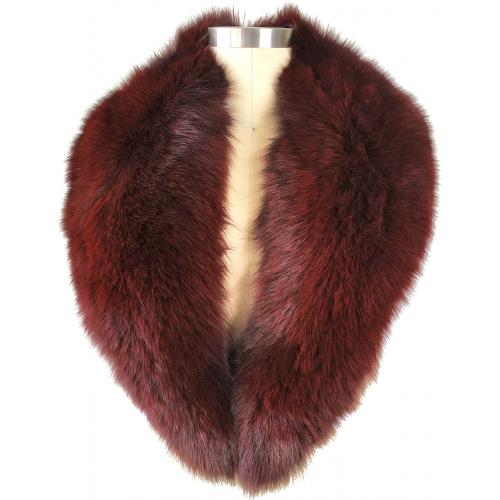 Winter Fur Burgundy Genuine Full Skin Fox Collar SC5301BD.