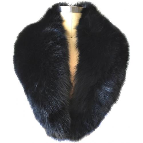 Winter Fur Black Genuine Full Skin Fox Collar SC5301BK.