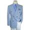 Extrema Light Blue / White Neo-Houndstooth Cotton Double Breasted Classic Fit Suit RLBP53