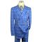 Extrema Royal Blue / Yellow Windowpane Double Breasted Classic Fit Suit RLBP55