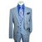Extrema Slate Blue / Navy / White Windowpane Plaid Vested Classic Fit Suit RLBPV54