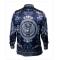 Prestige Navy / Black / White Satin Medusa / Greek Design Long Sleeve Shirt PR-301