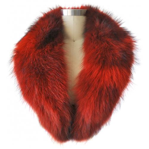 Winter Fur Red Genuine Full Skin Raccoon Collar SC0601RD.