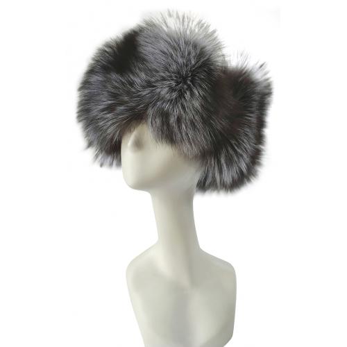 Winter Fur Natural Silver Fox Genuine Full Skin Fox Trooper Hat H5301SF.