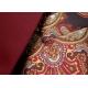 Inserch Burgundy / Gold / Black Woven Paisley / Satin Trimmed Modern Fit Suit 5085