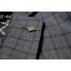 Statement "Angel-3" Dark Grey / Silver / Blue Plaid Super 150's Wool Vested Modern Fit Suit