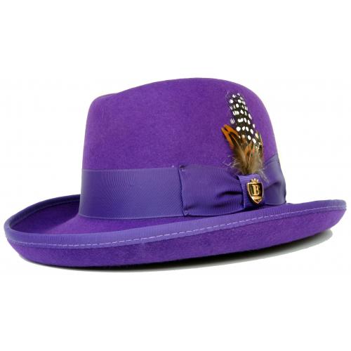Bruno Capelo Purple Australian Wool Godfather Dress Hat GF-107