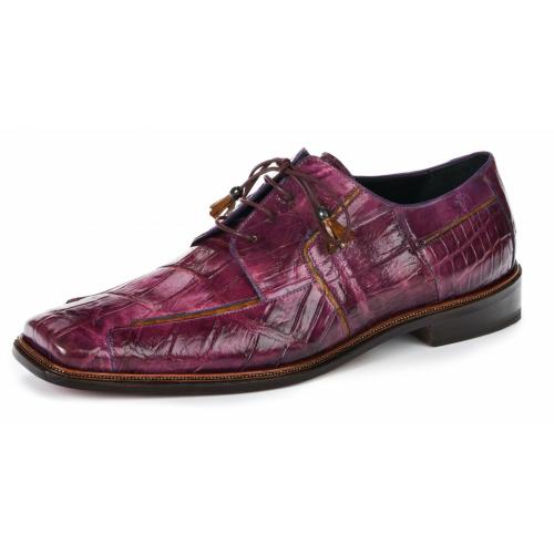 Mauri "Prince" 3029 Orchid / Mustard Genuine Body Alligator Hand Painted Dress Shoes.