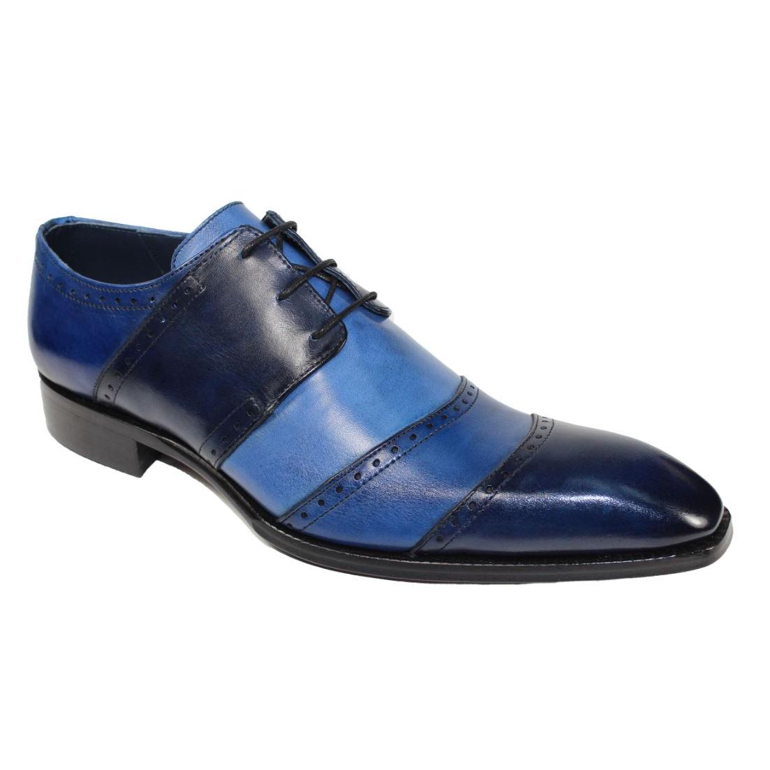 Duca Di Matiste Asti Blue Combination Genuine Calfskin Lace Up ...