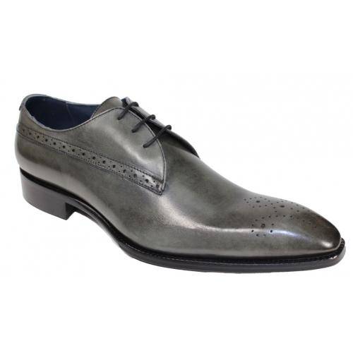 Duca Di Matiste "Ravello" Grey Genuine Calfskin Lace up  Oxford Shoes.