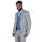 Steve Harvey Light Grey / Cobalt Blue / Black Plaid Vested Classic Fit Suit 219714SHS