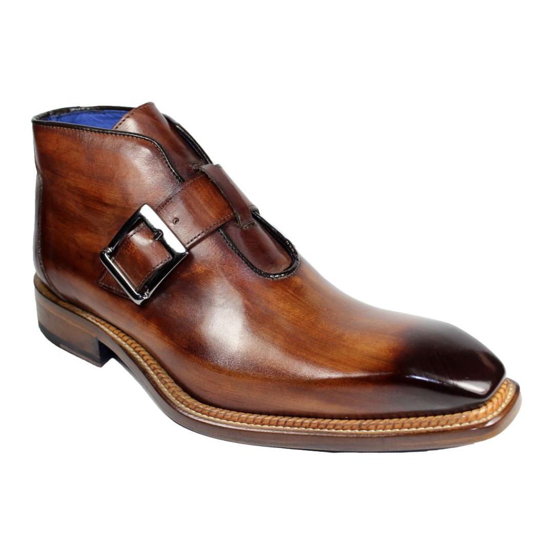 Emilio Franco Milo Brown Genuine Calfskin Monk Strap Ankle Boots ...