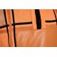 Bagazio Orange Combo / Black PU Leather Half-Zip Pull-Over Sweater BM1951