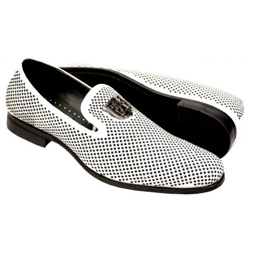 Stacy Adams Swagger White / Gunmetal Studded Velvet Slip-On 25228-111 ...