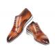 Paul Parkman "185-BRW" Brown / Camel Genuine Calfskin Oxford Shoes .