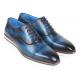 Paul Parkman "185-BLU" Blue Genuine Calfskin Oxford Shoes.