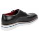 Paul Parkman "189-BLK" Black Genuine Calfskin Monkstrap Shoes.