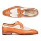 Paul Parkman "924CC55 Cognac / Cream Genuine Calfskin Dual Tone Wingtip Derby Shoes.