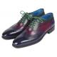 Paul Parkman "PP2284" Blue / Purple / Green Genuine Calfskin Wingtip Oxfords Shoes.