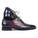 Paul Parkman "PP2284" Blue / Purple / Green Genuine Calfskin Wingtip Oxfords Shoes.