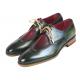 Paul Parkman "8864MLT" Green / Red Genuine Calfskin Split Toe Derby Shoes.