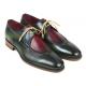 Paul Parkman "8864MLT" Green / Red Genuine Calfskin Split Toe Derby Shoes.