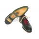 Paul Parkman "8864MLT" Green / Red Genuine Calfskin Split Toe Derby Shoes.