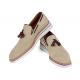 Paul Parkman "181-BEI-SD" Beige Genuine Suede Tassel Loafers Shoes.