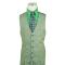Extrema Sage Green / Melon Plaid Super 150's Wool Vested Wide Leg Suit 02705