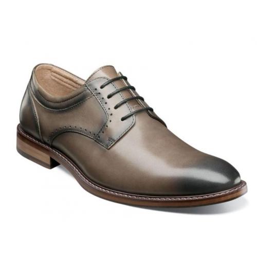 Stacy Adams "Faulkner'' Grey Genuine Leather Plain Toe Oxford Shoes 25305-608.