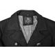 De-Niko Black Wool Blend Single Breasted Pea Coat / Removable Faux Fur Collar MW939