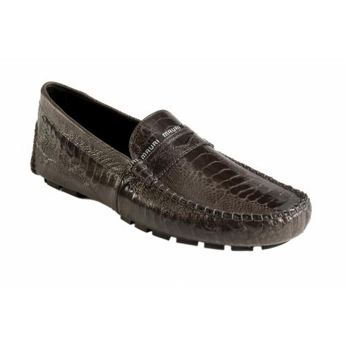Mauri "Agate" 3482 Grey Genuine Ostrich Leg Loafer Shoes.