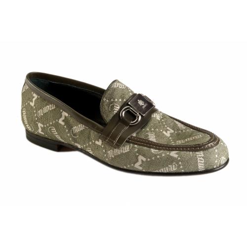 Mauri 4891 Green Genuine Calfskin / Fabric Loafers.