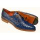 Mezlan Jean Blue All-Over Genuine Ostrich Quill Derby Shoes 4531-S