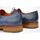 Mezlan Jean Blue All-Over Genuine Ostrich Quill Derby Shoes 4531-S