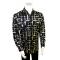 Pronti Black / Metallic Gold Abstract Design Long Sleeve Satin Shirt S6453