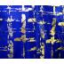 Pronti Royal Blue / Metallic Gold Abstract Design Long Sleeve Satin Shirt S6453