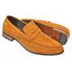 Tayno "Carlos" Camel Vegan Suede Leather Moc Toe Penny Loafers