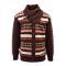 Silversilk Brown / Rust / Beige Buckled Shawl Collar Zip-Up Sweater 7206