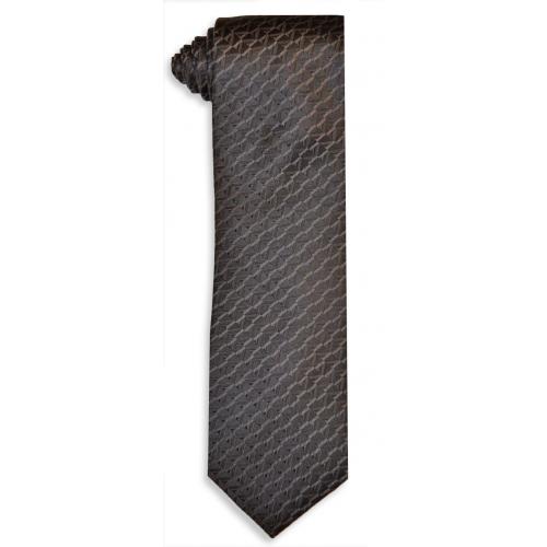 Bruno Marchesi 8045-3 Black Charcoal Grey Abstract Shadow Design Silk Necktie