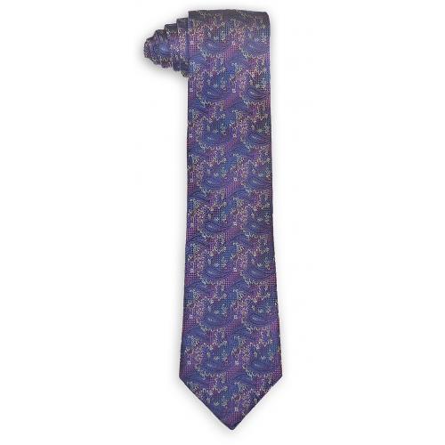 Bruno Marchesi 8053-8 Purple / Lilac / Silver Paisley Silk Necktie