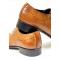 Duca "Pesaro" Cognac Hand Painted Calfskin Pleated Toe Lace-Up Shoes