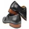 UV Signature Black Hand Burnished Vegan Leather Double Monk Strap Shoes G6859-389