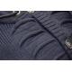 LCR Navy Blue Modern Fit Wool Blend Hooded Zip-Up Cardigan Sweater 5607