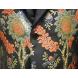 Lanzino Black / Coral / Gold Lurex Floral Design Shawl Collar Blazer SLM037