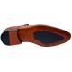 Zota Brick Red Burnished / Hand-Painted Leather Monk Strap Shoes HX007