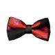 Saint Lorenzo Red / Black Woven Metallic Floral Slim Fit Satin Blazer / Bow Tie SW-14