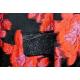 Saint Lorenzo Red / Black Woven Metallic Floral Slim Fit Satin Blazer / Bow Tie SW-14