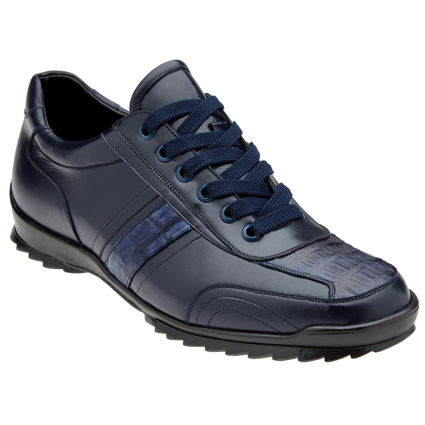 Belvedere Orfeo Navy Genuine Alligator / Soft Calfskin Leather Casual ...